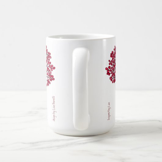 De Friendship Tree - Cranberry en White Mok (Handvat)