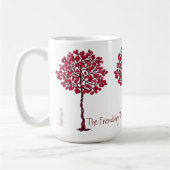 De Friendship Tree - Cranberry en White Mok (Links)