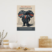 De Frilled Executive Grappige Hagedis Kunst Poster (Keuken)