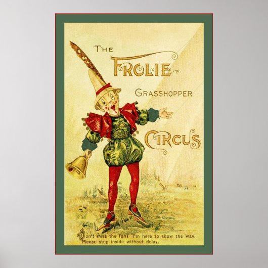 De Frolie Grasshopper Circus ~  Poster (Voorkant)