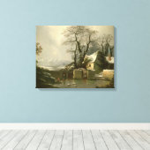 De "Frozen Mill Race" Canvas Afdruk (Insitu (Houten vloer))