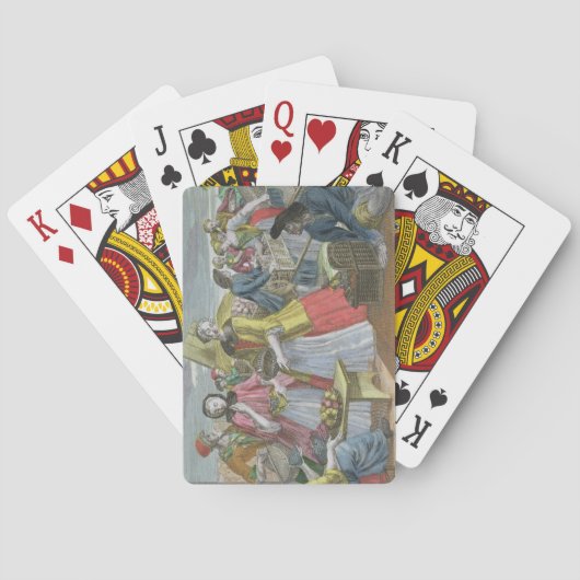 De fruitmarkt (gekleurde gravering) speelkaarten (Achterkant)