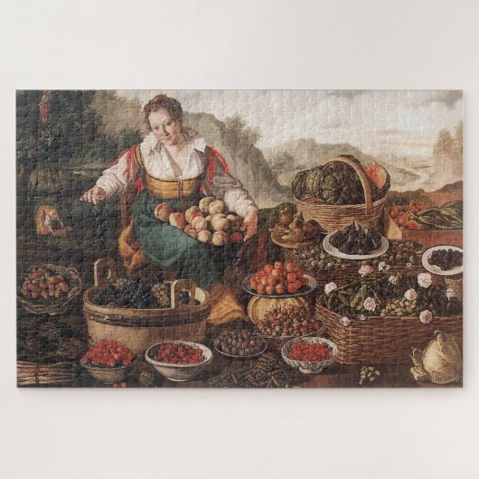 De fruitverkoper door Vincenzo Campi Painting Legpuzzel (Horizontaal)