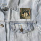 De fruitverkoper vierkante button 5,1 cm (In situ)