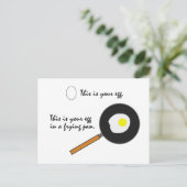 De Frying Pan grappig briefkaart (Staand voorkant)