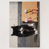 De Fubby's verstoppen zich voor de kat Ping. Legpuzzel (Verticaal)