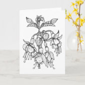 De fuchsiakleurig Bloemen kleuren het zelf Kaart (Gele Bloem)