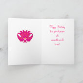 De fuchsiakleurig Roze Parijse Gelukkige 21ste Kaart (Binnen)