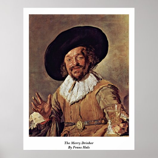 De fuifdrinker van Frans Hals Poster (Voorkant)