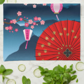 De Fuji Japan Vintage Travel Poster Theedoek (Gevouwen)