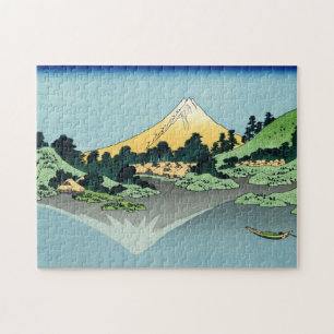 De Fuji reflecteert in het meer van Kawaguchi Legpuzzel
