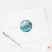 De Fuji van het meer van Yamanaka door Hiroaki Tak Ronde Sticker (Envelop)