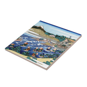 De Fuji van Kanaya op de Tokaido Hokusai Tegeltje