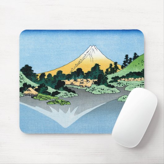 De Fuji weerspiegelt in het meer van Kawaguchi Hok Muismat (Met muis)