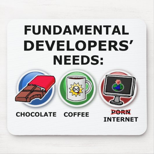 De fundamentele behoeften van de ontwikkelaar muismat (Voorkant)