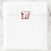 De Funny Elf Familie die Kerstpyjama aanpast Vierkante Sticker (Tas)