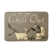 DE FUNNY FROGS KOMT UIT. KUSTTIJD. BEIGE BADMAT (Voorkant)