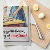 De Funny Houseechtgenote Needs Martinis van 1950 Theedoek (Quarter Fold)