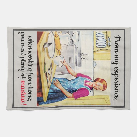 De Funny Houseechtgenote Needs Martinis van 1950 Theedoek (Horizontaal)