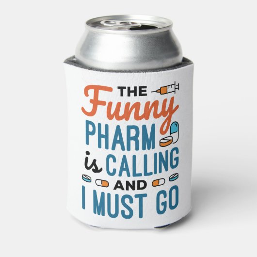 De Funny Pharm roept en ik moet gaan Blikjeskoeler (Blikje Achterkant)