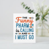 De Funny Pharm roept en ik moet gaan Briefkaart (Staand voorkant)