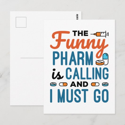 De Funny Pharm roept en ik moet gaan Briefkaart (Voorkant / Achterkant)