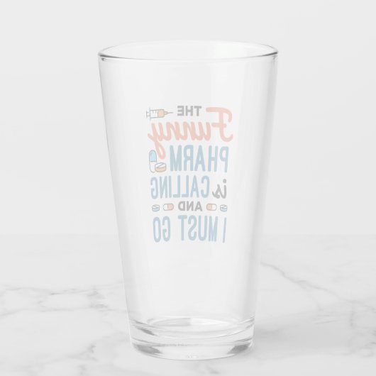 De Funny Pharm roept en ik moet gaan Glas (Achterkant)