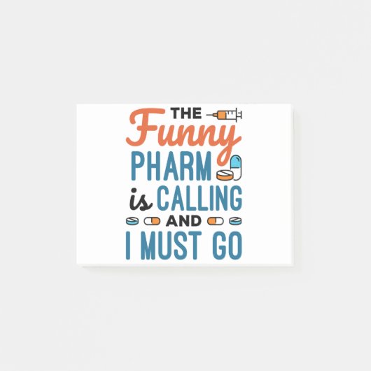 De Funny Pharm roept en ik moet gaan Post-it® Notes (Voorkant)