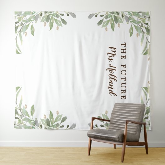 De Future Mrs Greenery Bruidsfeest Spandoek banner Wandkleed (In Situ (horizontaal))