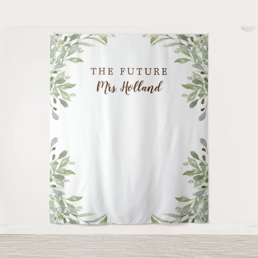 De Future Mrs Greenery Bruidsfeest Spandoek banner Wandkleed (Voorkant)