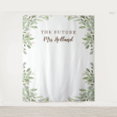 De Future Mrs Greenery Bruidsmeubel banner Wandkleed (Voorkant)