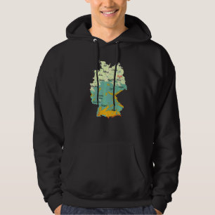 de fysieke kaart van duitsland met de hoofdsteden  hoodie