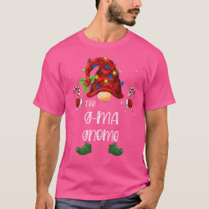 De G Ma Gnome Buffalo Plaid Kerstboom Licht T-shirt