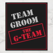 De G-Team Bruidegom Groom Wijn Etiket (Enkel label)