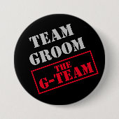 De G-Team Bruidegom Ronde Button 7,6 Cm (Voorkant)