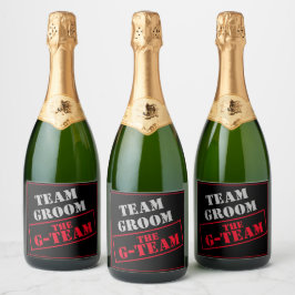 De G-Team Bruidegom  Sparkling Wijnetiket
