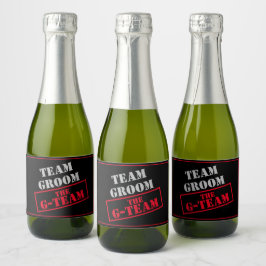 De G-Team Bruidsjonker Sparkling Wijnetiket