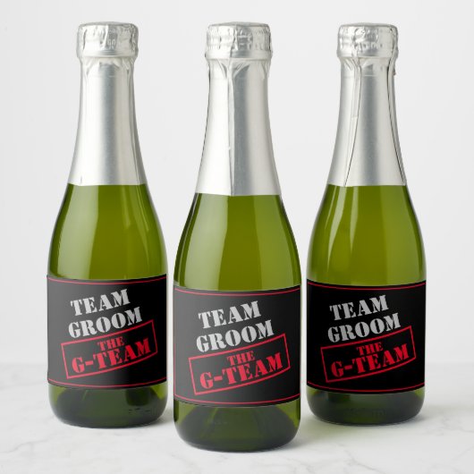 De G-Team Bruidsjonker Sparkling Wijnetiket (Flessen)