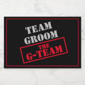 De G-Team Bruidsjonker Sparkling Wijnetiket (Enkel label)