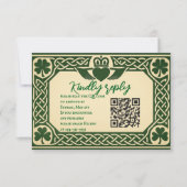 De Gaelic Seal QR Code Wedding RSVP Kaart (Voorkant)