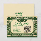 De Gaelic Seal QR Code Wedding RSVP Kaart (Voorkant / Achterkant)