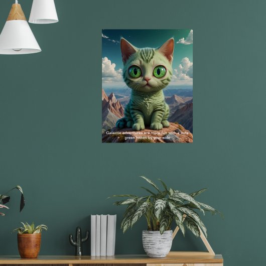 De galactische avonturen van Green Kitten Poster (Woonkamer 1)