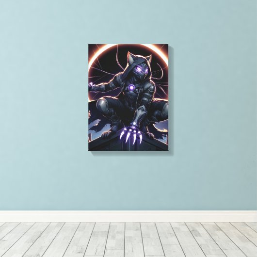 De Galactische Katteninbreker Canvas Afdruk (Insitu (Houten vloer))