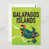 De Galapagos-eilanden hebben een oud poster. Briefkaart (Voorkant / Achterkant)