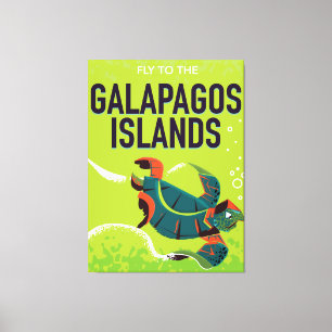 De Galapagos-eilanden hebben een oud poster. Canvas Afdruk