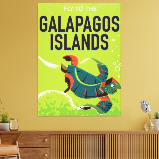 De Galapagos-eilanden hebben een oud poster. Canvas Afdruk (Insitu (Woonkamer))