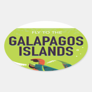 De Galapagos-eilanden hebben een oud poster. Ovale Sticker