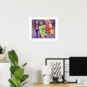 De galerij game schilderij / Kunstenaar Larry Ler Poster (Thuiskantoor)