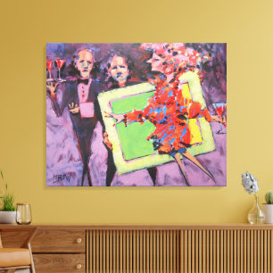 De galerij game schilderij / kunstenaar Larry Lere Canvas Afdruk