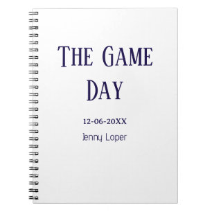 de game day voetbalclub wedstrijd naam jaar datum notitieboek